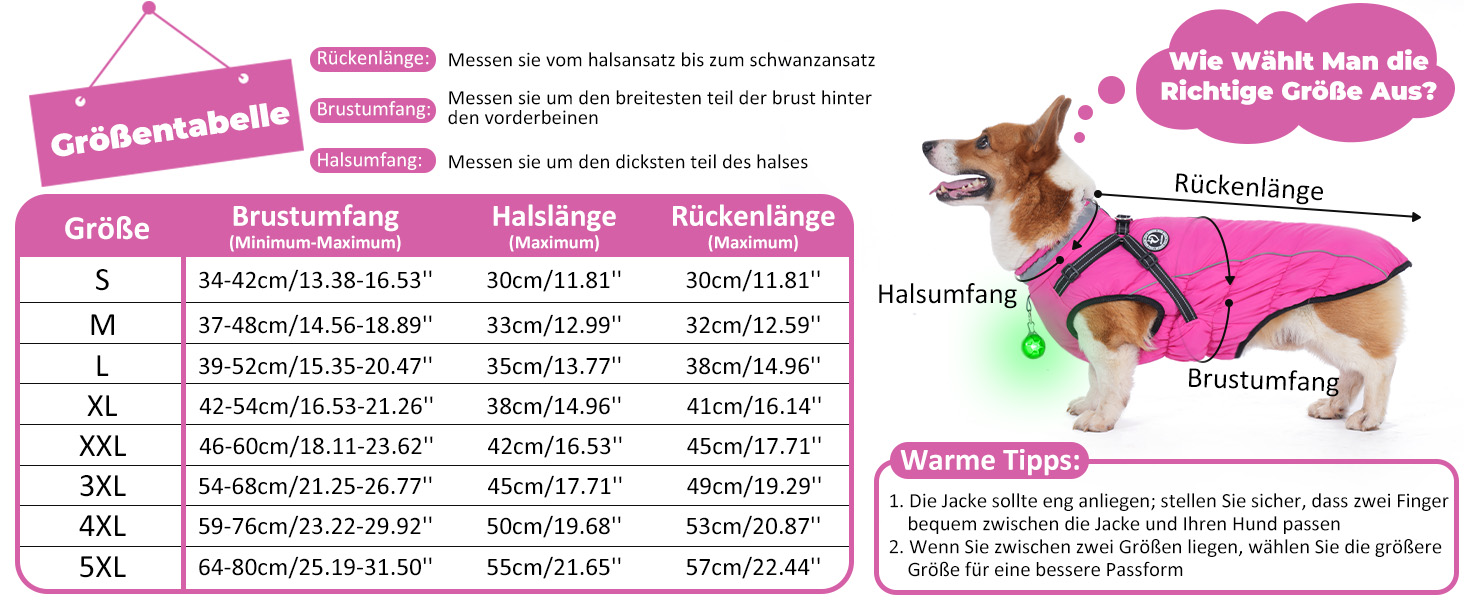 Водонепроникний зимовий одяг для собак HezzLuv, тепла куртка для собак з отвором для повідка, рожевий, 4XL