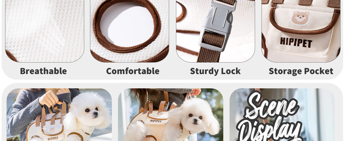 PETCUTE Сумка-переноска для собак 4-в-1, ручка-шофер для великих собак, дихаюча сумка-переноска на плечі для маленьких цуценят, сумка для тварин з ремінком на плечі, для прогулянок на вулиці Бежевий+Коричневий