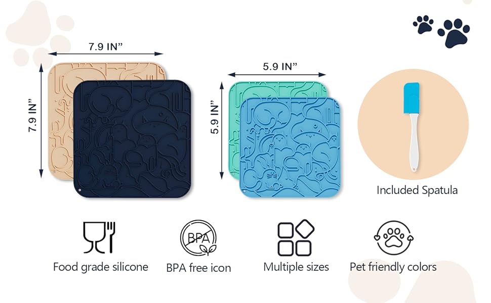 Силіконові килимки для котів та собак Bau+Grün-US (чорний+жовтий, S) - уповільнена годівля, 60 присосок