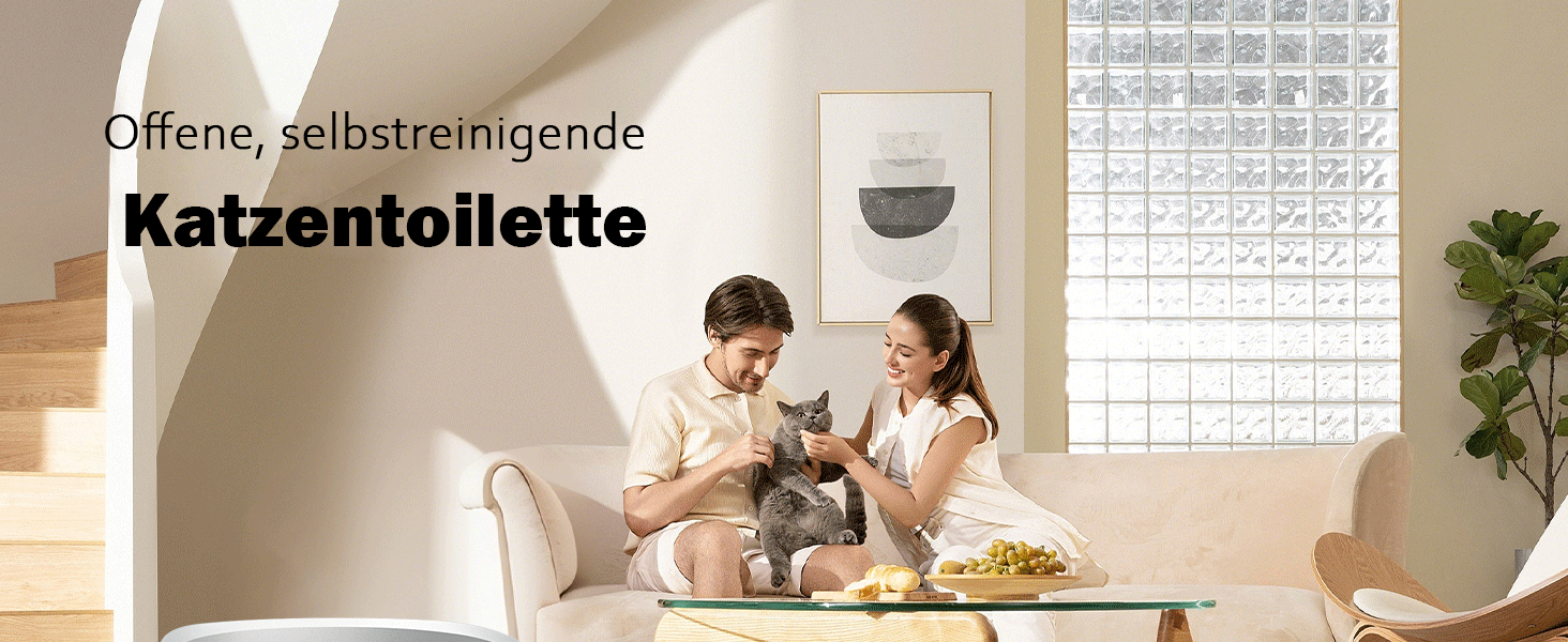 Автоматичний лоток для котів з відкриванням зверху, з керуванням через додаток, датчиком безпеки та 2 рулонами наповнювача, білий та сірий (MN-2) MN-1