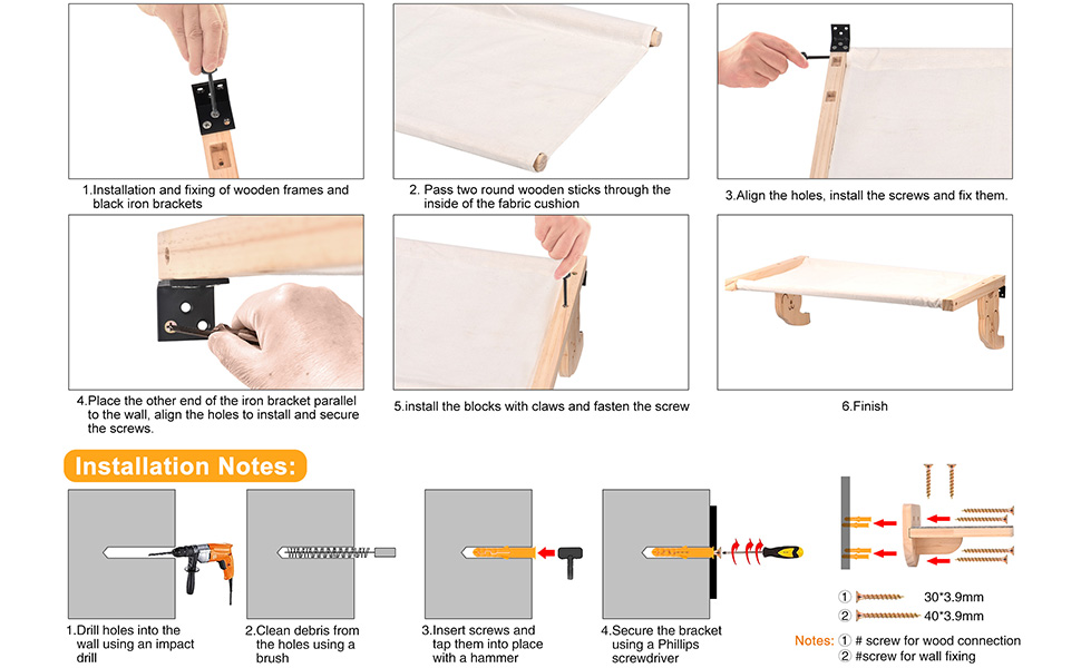 Настінна гамак для котів, дерев'яні меблі для котів, полиці та стійки, полиця для котів з плюшем, платформа-ліжко для котів для сну, ігор та лазіння