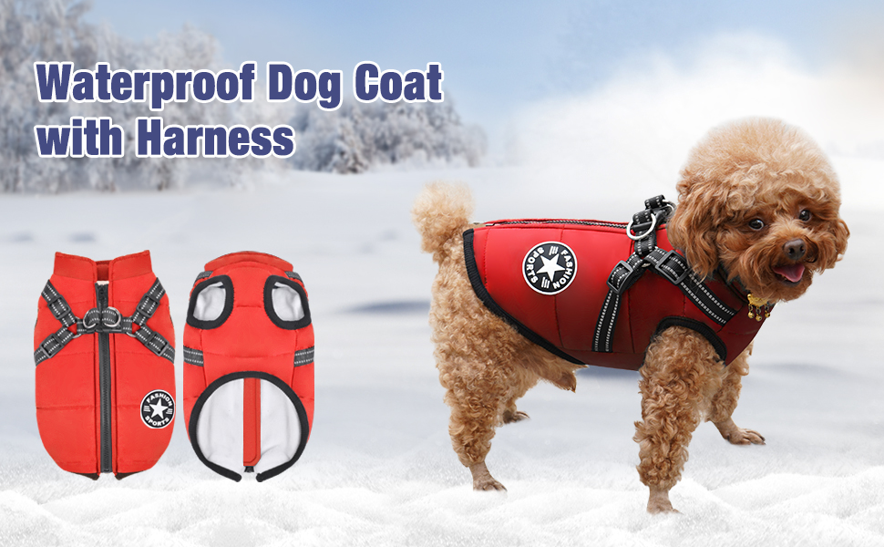 Водонепроникний теплий зимовий одяг для собак, куртка для собак малих, середніх та великих порід, чорний (6.5-9 кг)