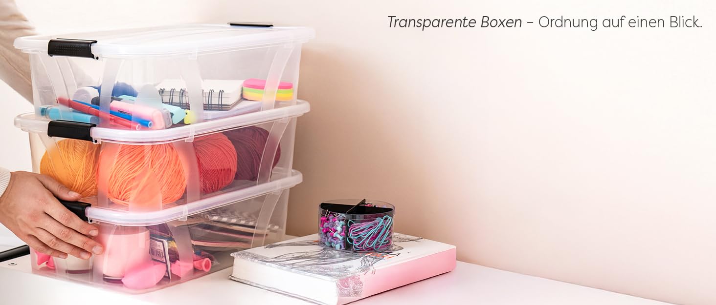 Ящик для зберігання Konzept з кришкою, 55L, BPA-free, міцні затискачі