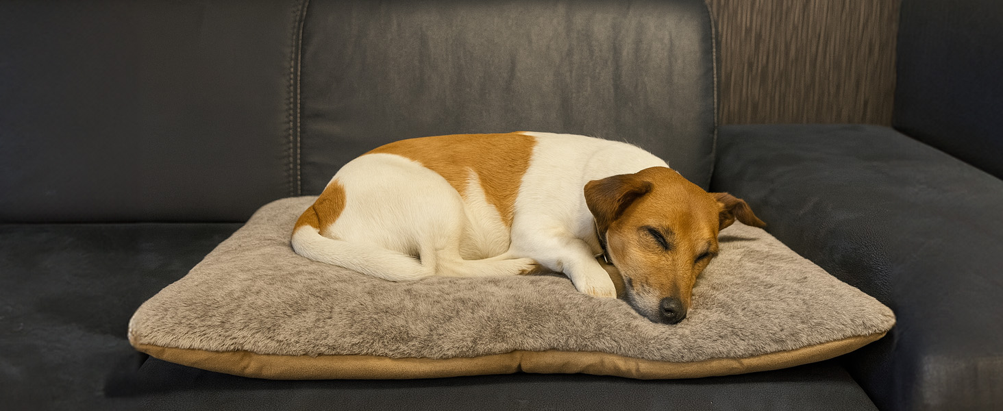 Тепла та м'яка підстилка для собак середніх та маленьких порід - коричнева, антиковзаюча, легко миється, для захисту дивану та авто