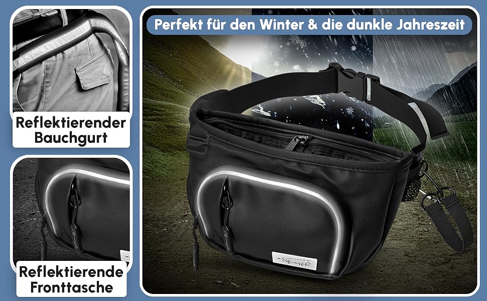 Сумка для ласощів для собак 'Talea' з штучної шкіри, темно-синя - Легкий доступ завдяки магнітному закриттю, знімний внутрішній кишеню, для аксесуарів для собак