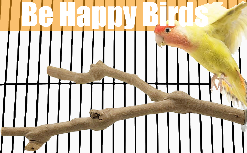 Натуральні гілки-стійки для птахів Allazone (5 шт.) - іграшки для папуг та інших птахів