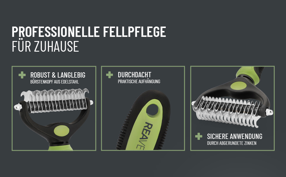 Щітка для собак та котів ReaVET для видалення підшерстя та ковтунів. Підходить для великих порід, має масажний ефект та захищає верхній шар шерсті. Розмір M-L