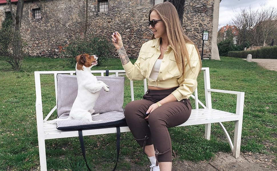 FREUDENTIER Килимок для собак на вулицю, складний | З м'якою поверхнею з штучної шкіри з корду | Легко миється, водо- та брудовідштовхуючий | Для подорожей, Made in EU (75x60 см)