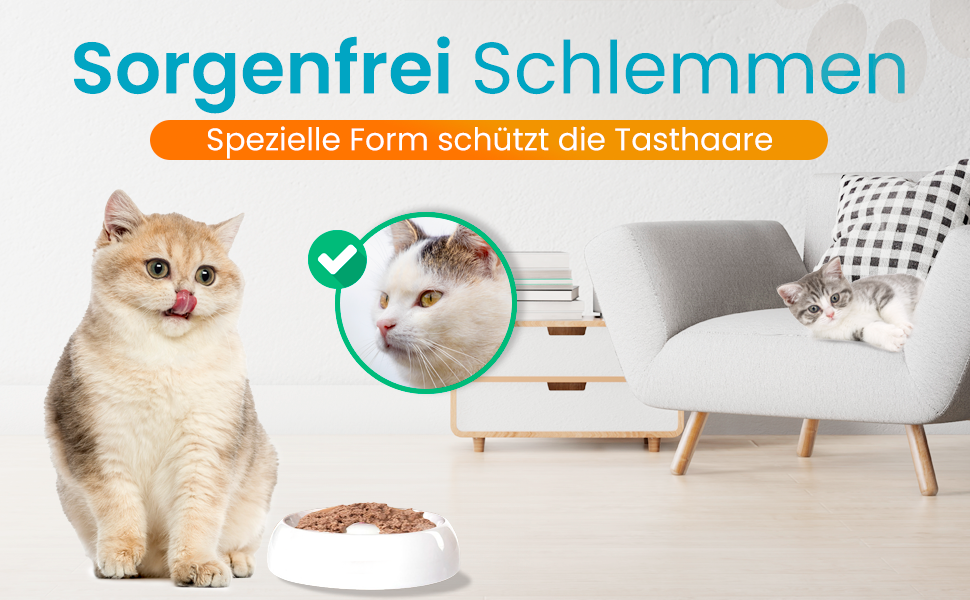 Керамічна миска для котів Lucky-Kitty XL, 27 см, для всіх порід та віку | Миска для корму котів, стійка до миття в посудомийній машині