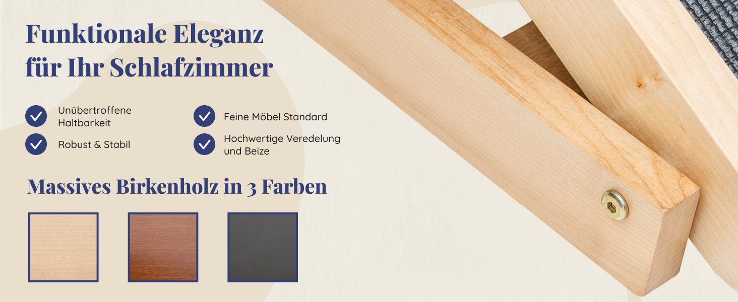 Сходинки для собак до ліжка з поручнями - для великих собак до 90 кг - регульована висота до 94.5 см - ширина 49.5 см - складаються - антиковзні ручки - з натурального березового дерева - колір натуральний