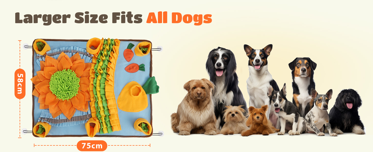 Килимок-нянчильник для собак Nobleza: інтерактивна іграшка-тренажер, 75x58 см