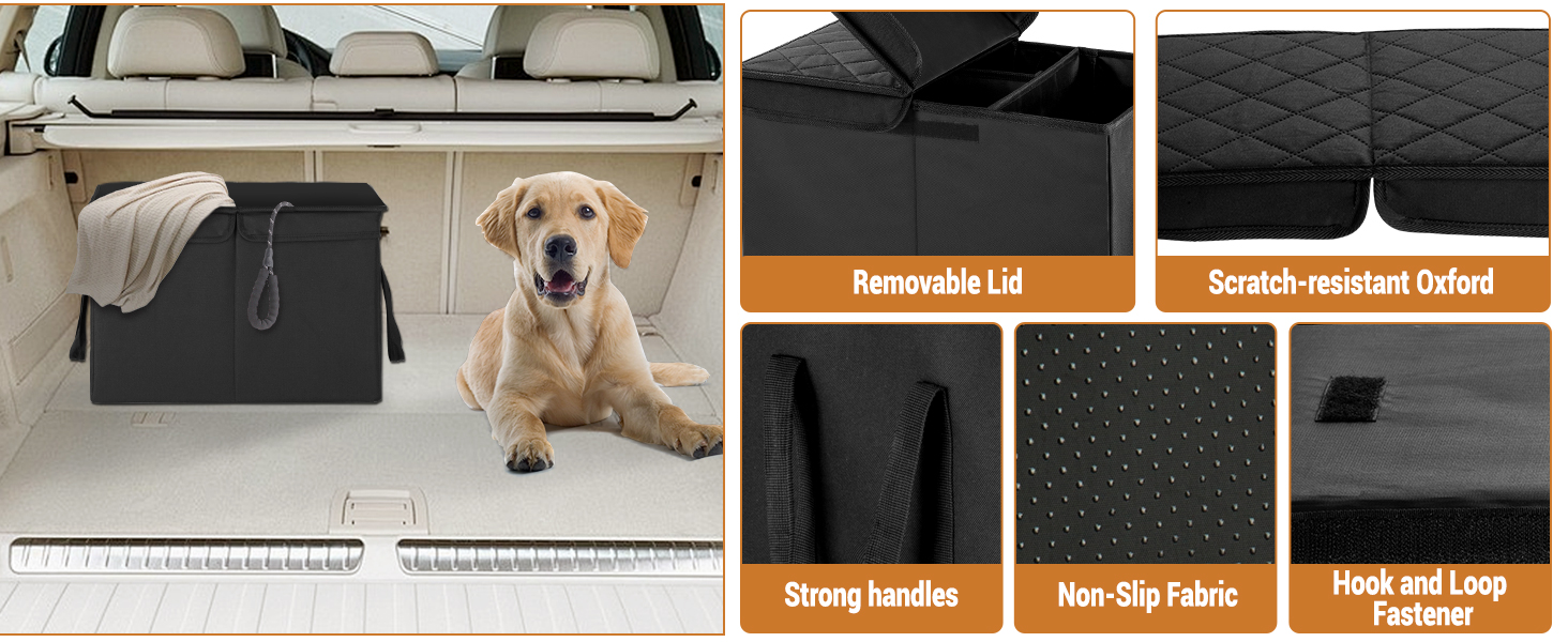 Розширювач для автокрісла для собак, органайзер для авто з місцем для зберігання, чорний, L, 51 x 29 x 36 см
