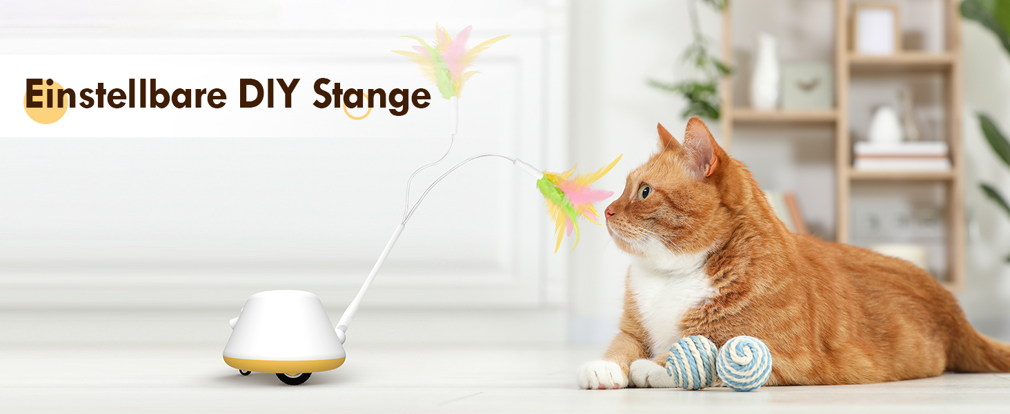 Інтерактивна іграшка для котів TGFIX 3 в 1 – електрична, з колесами та лазером, розвиваюча, з USB-зарядкою (жовта)