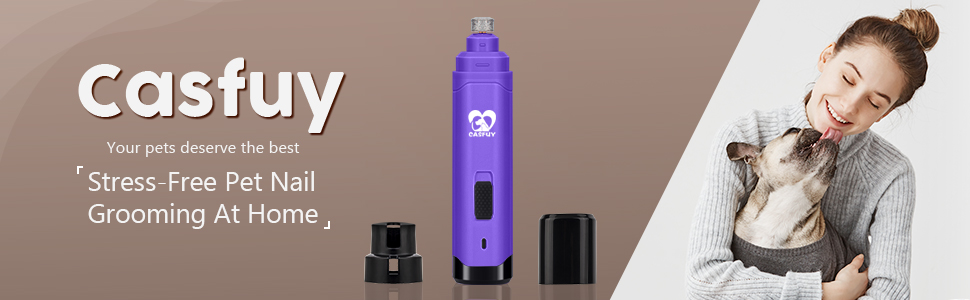 Електричний триммер для собак та котів Casfuy - професійний, 2 швидкості, фіолетовий