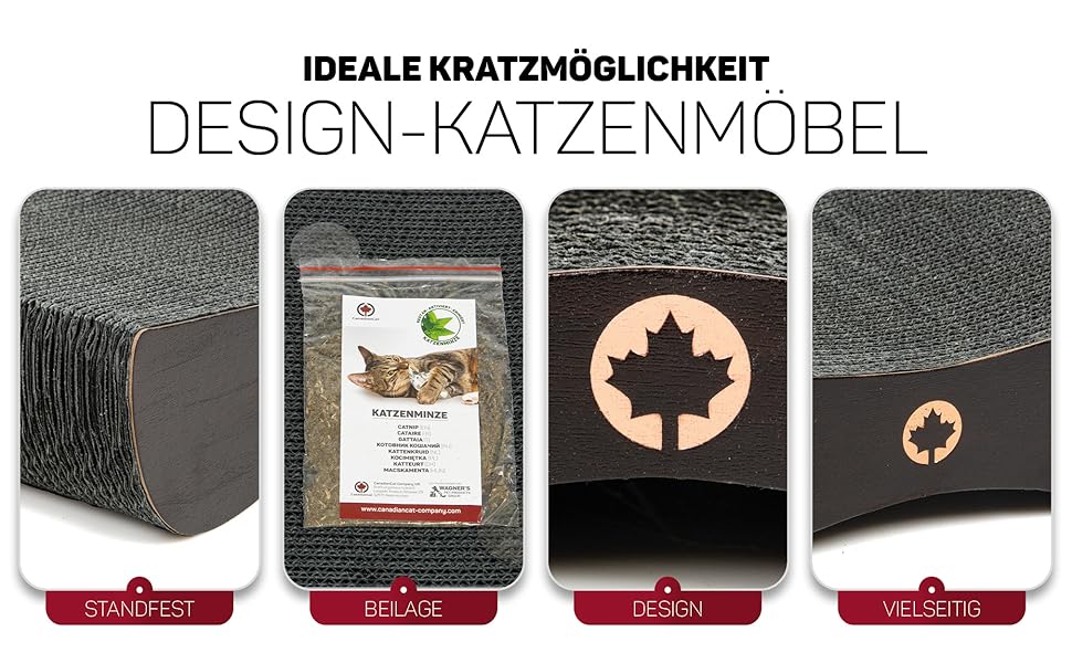 Котячий будиночок Kratzbrett Satellite SMALL Black Edition: когтеточка з картонної поверхні та котячої м'яти, 37x10x23 см