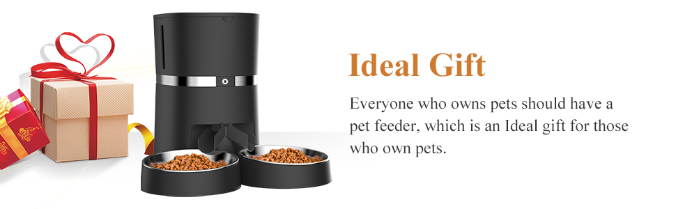 Автоматичний годівниця для котів та собак WellToBe Smart з Wi-Fi, таймером, функцією запису голосу та керуванням через додаток, до 6 прийомів їжі на день (чорний)