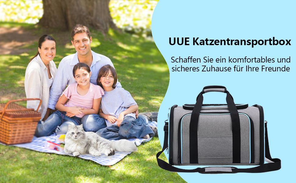 Транспортна переноска для котів та собак, велика, 46x28x29 см, розширювана, сіра. Підходить для котів, собак, цуценят, авіаперевезень.