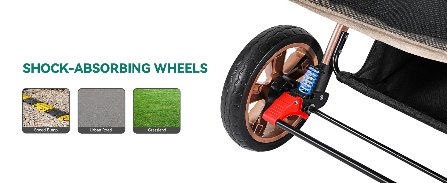 Візок для собак YITAHOME, чорний, для маленьких собак, з обертовим ручками, сітчастими вікнами та гальмами