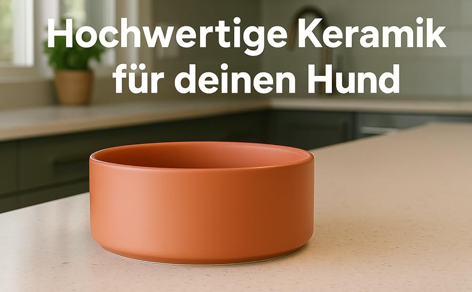 Миска для собак з кераміки, середніх порід, 800 мл, неслизька, стильна, бежева, Flamingo Eram, Ø16 x H6,5 см