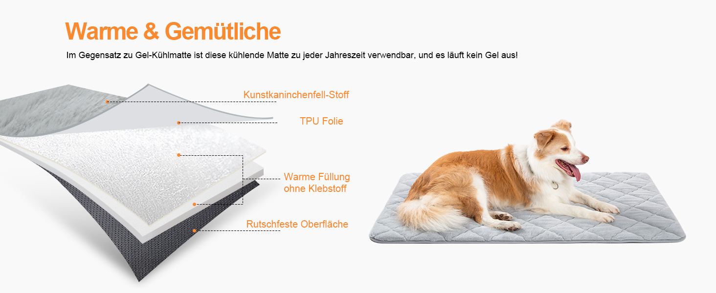 М'який килимок для собак, тепла ковдра для котів та собак, 75 x 50 см, M, м'яка підкладка, можна прати в пральній машині, неслизький, багатофункціональний, сірий