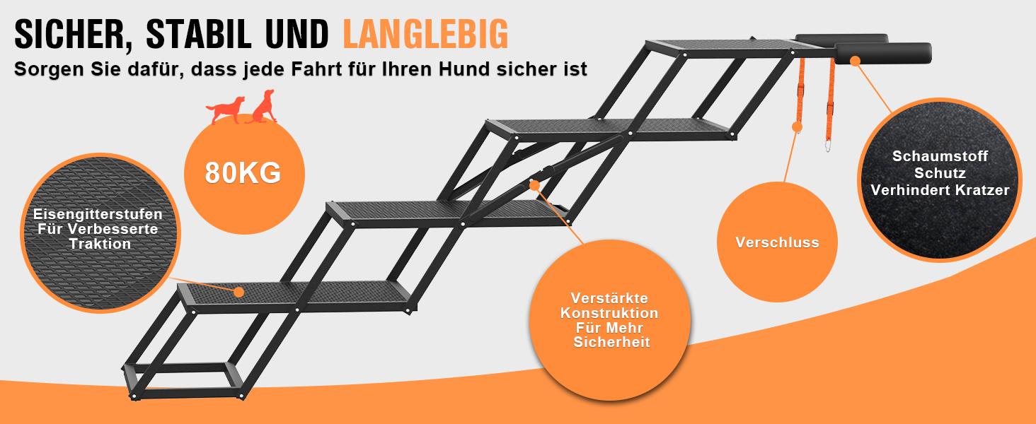 Східці для собак ROTTOGOON, 4-ступеневі, складані, з антиковзкою поверхнею, для автомобіля, SUV та вантажівки