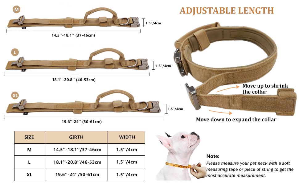 Тактичне обплетене нашийник для собак з контролем та ручкою, Military Soft, для великих собак (Чорний, M)