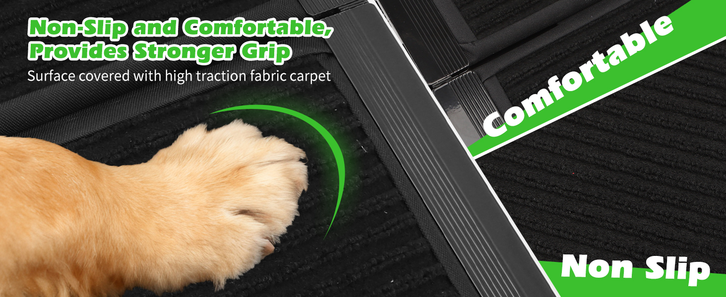 Nobleza Рампа для собак, розкладна, 170 см, антиковзаюча поверхня, для SUV, позашляховиків, вантажівок та сходів, стабільна, для великих та середніх собак до 110 кг