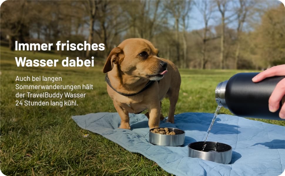 Водяна пляшка для собак TravelBuddy 3-в-1 з мискою та сумкою для перенесення - витоки неможливі, портативна | Поїлка для цуценят та домашніх тварин | Водяні пляшки для собак - подорожі та прогулянки