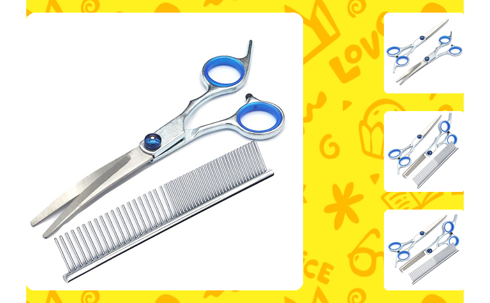 Набір професійних ножиць для грумінгу собак та котів, 6-в-1, з нержавіючої сталі