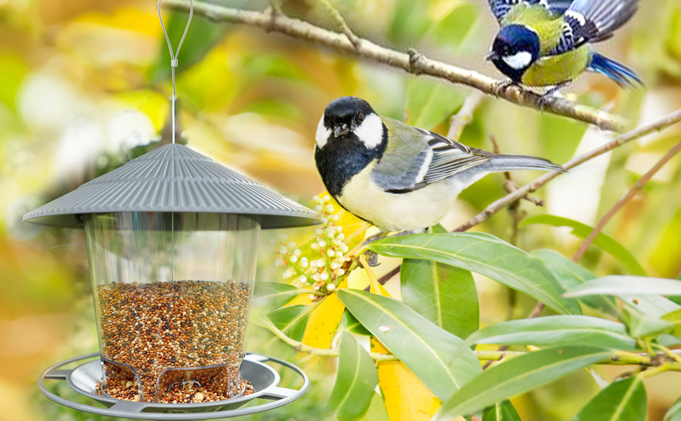 Годівниця для птахів на підвіску, годівник для саду, суміш насіння, соняшник, горіхи, для малих птахів
