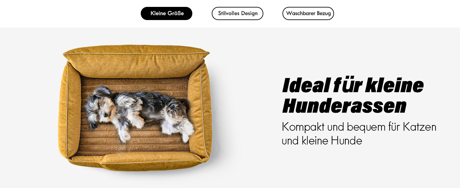 ClevaHome Ортопедичне собаче ліжко/софа для маленьких собак та котів – водовідштовхувальний та пральний чохол, неслизьке дно, комфортне ліжко з піною типу 