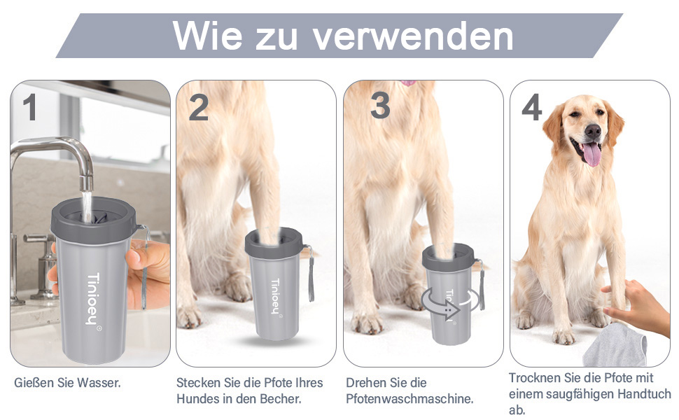 Очисник лап для собак | 3 рушники в комплекті | Очисник лап для собак | Аксесуари для собак середніх порід | Щітка для собак | Розмір M (Великий, Сірий)