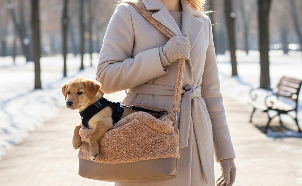 Транспортна сумка для котів та собак - водонепроникна сумка-переноска для тварин, з безпечним кріпленням, для маленьких та середніх порід, коричнева