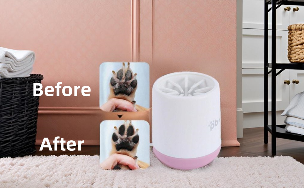 Автоматичний очищувач лап для собак та котів Qcwwy, рожевий