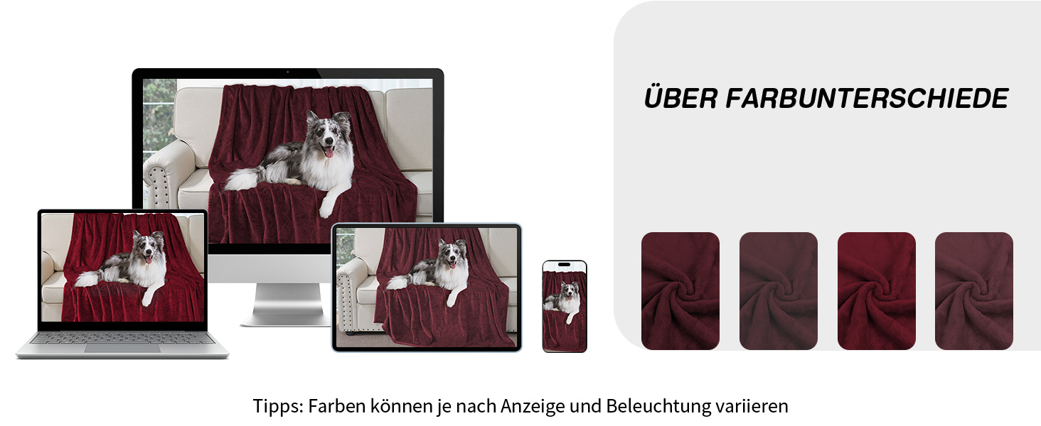 Водонепроникний килимок DUJUIKE для собак та котів, 76x102 см, бордовий (фланель)