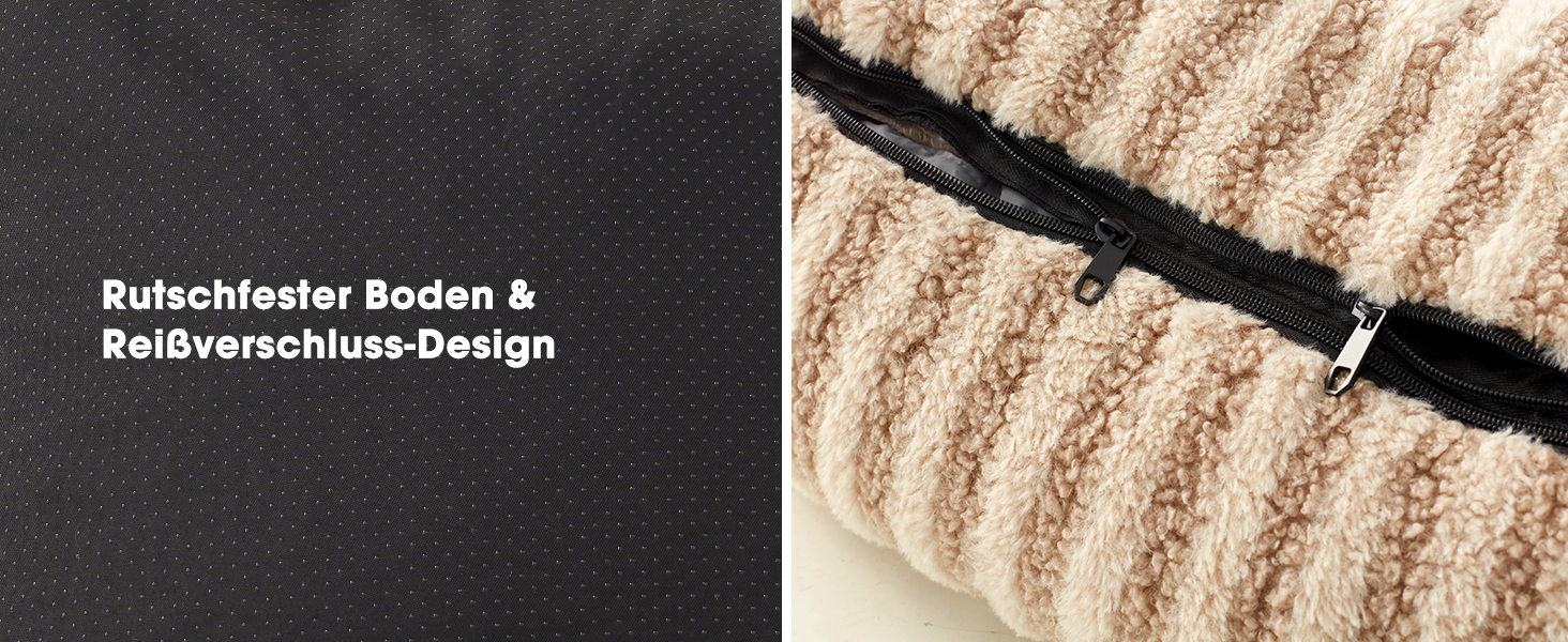 Лежанка для собак середнього розміру, миюча, знімний чохол, тепла, м'яка, заспокійлива, з антиковзаючою основою, 64 x 54 x 18 см, сіра