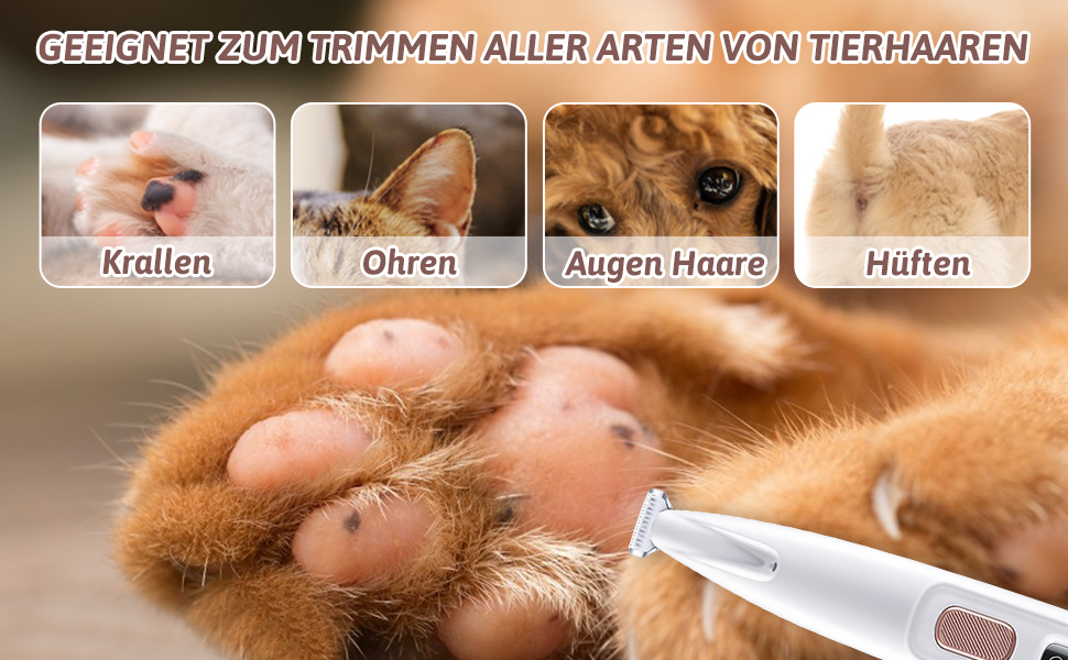 Триммер для стрижки кігтів Paw Trim Pro: безшумний електричний триммер для собак та котів з гребінцем від бліх
