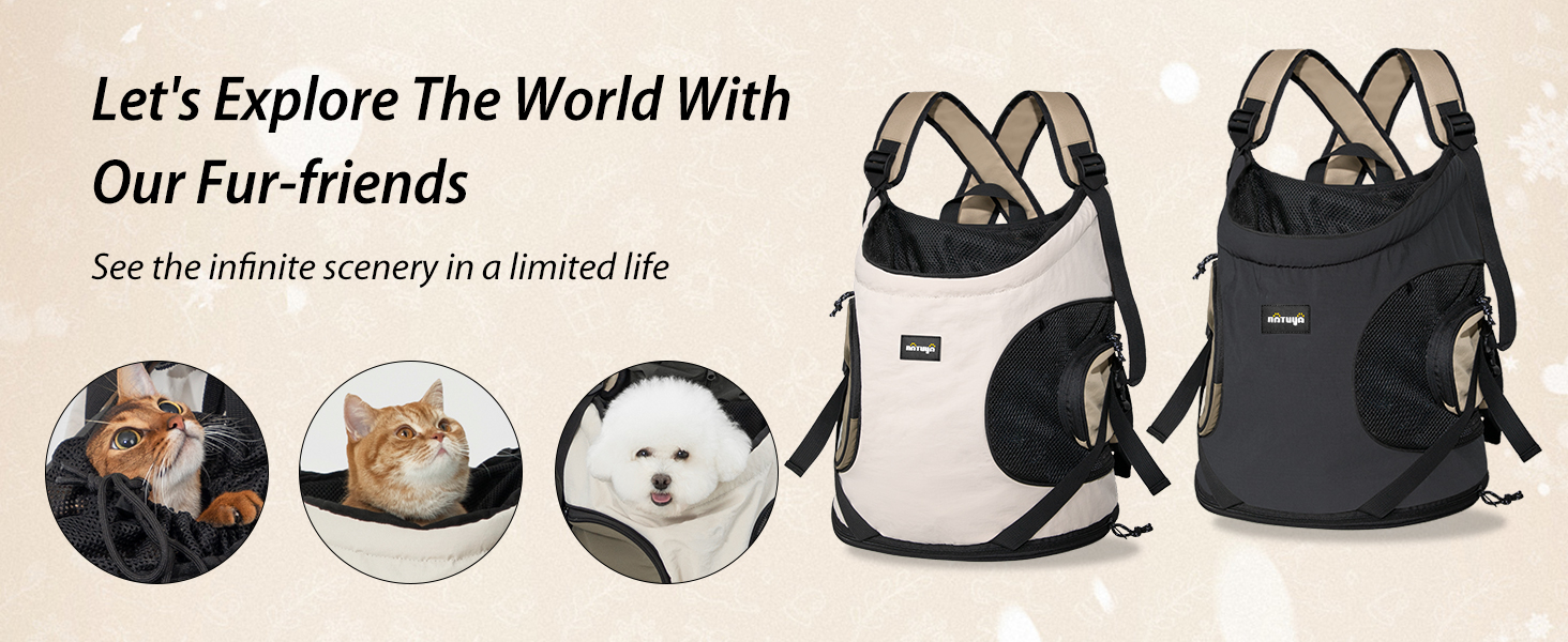 NATUYA Сумка-переноска для собак, переноска для тварин з м'яким дном, 2 кишені на блискавці, для подорожей, хаджінгу, переноска для собак з переднім доступом (Сірий)