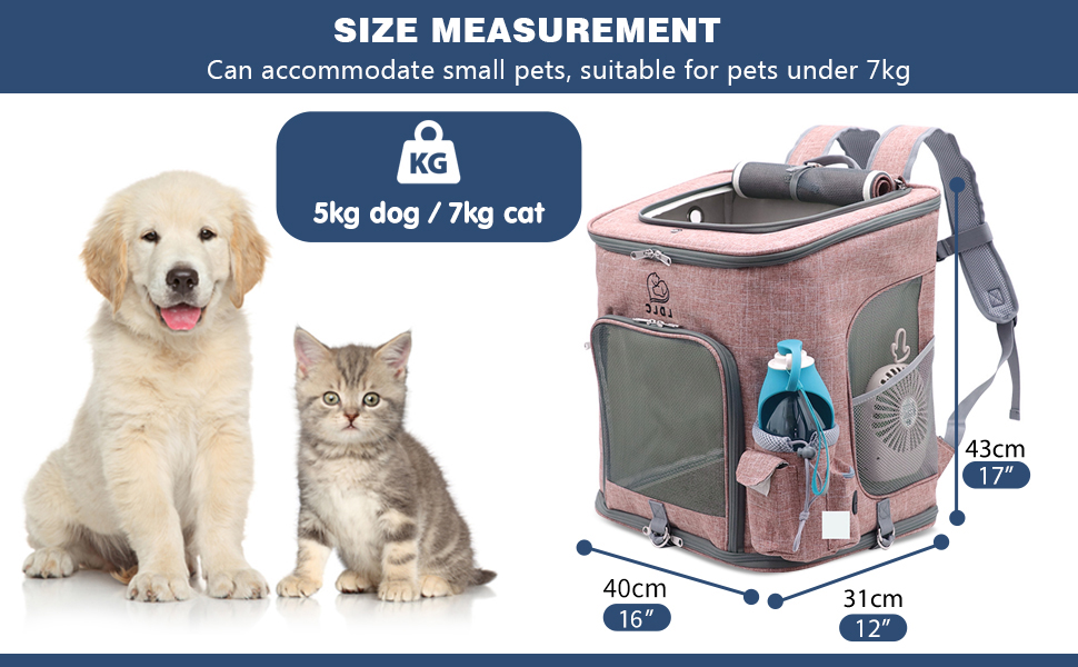 Рюкзак для собак і котів PETCUTE: складаний, з підкладкою, дихаючий, з регульованими ременями, сірий
