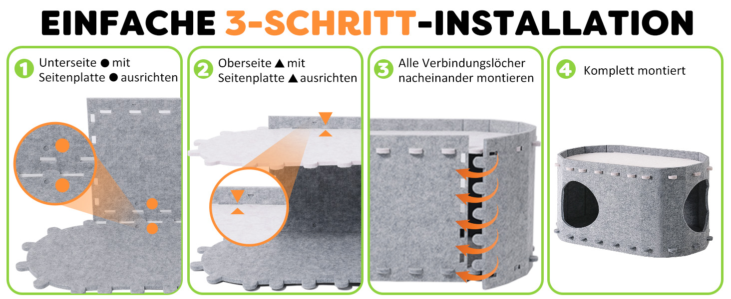 Кігтеточка-будиночок для котів Solview з фетру, сіра, 58x33x30 см