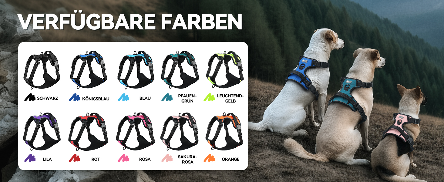 Шлейка для собак VIVAGLORY Easefit, антинатяжна з ручкою, для тренувань та прогулянок, з м'якою підкладкою, анти-вислизання, для собак середніх розмірів, червона, обхват грудей 51-74 см