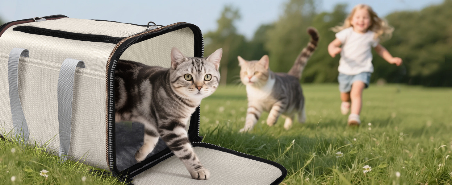 Транспортна переноска для котів та цуценят HEVOL до 10 кг, дихаюча сітка, легка, складна переноска для тварин, підходить для ветеринара, авто, літака