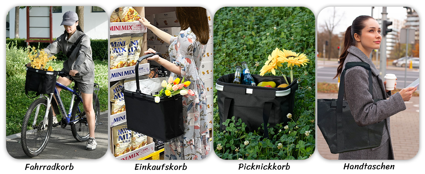 Складаний водонепроникний кошик на кермо велосипеда Pynhoklm, 20L, з аксесуарами. Підходить для покупок, пікніків та повсякденного використання