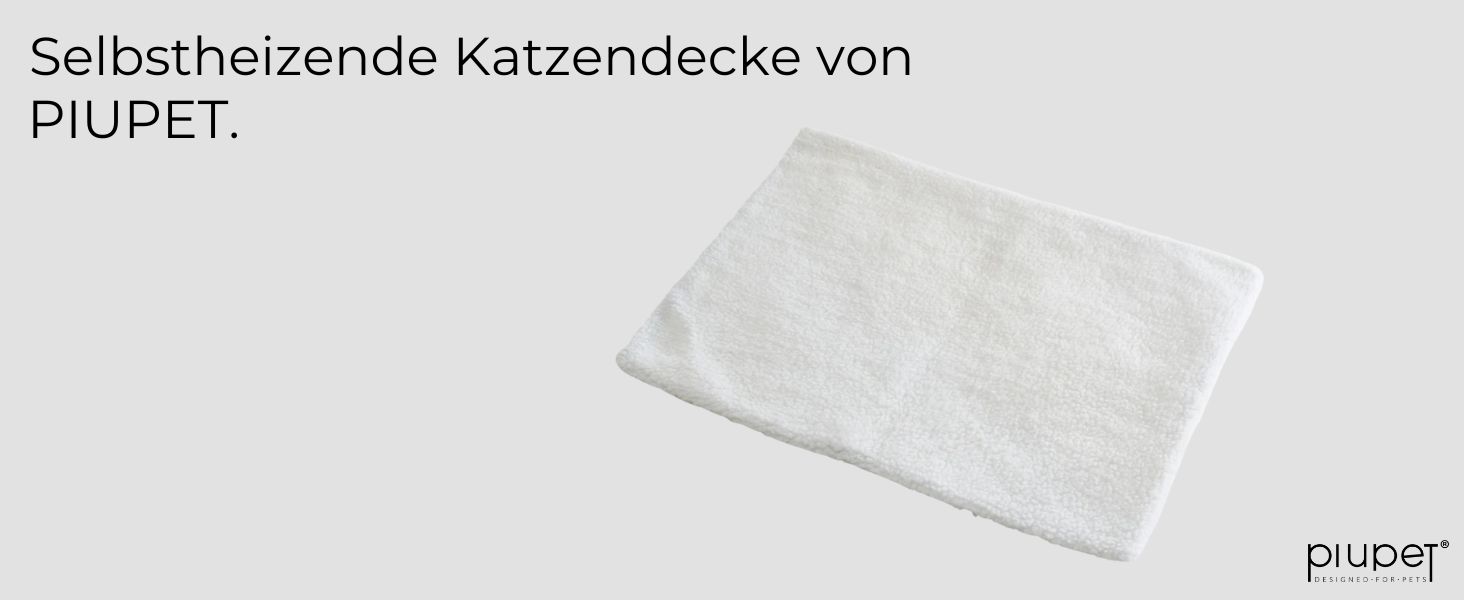 PiuPet® Самогрівальна котяча ковдра, 60x45 см, без електроенергії, тепла ковдра для котів, аксесуар для котів (біла)