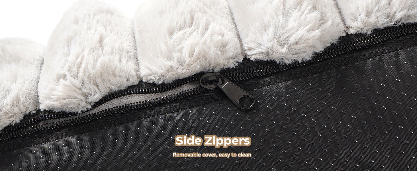 М'яке ліжко для собак Avont з плюшевим покриттям, підходить для собак та котів, знімний та пральний чохол, антиковзаюче дно (Світло-сірий, 105 x 18 x 95 см)