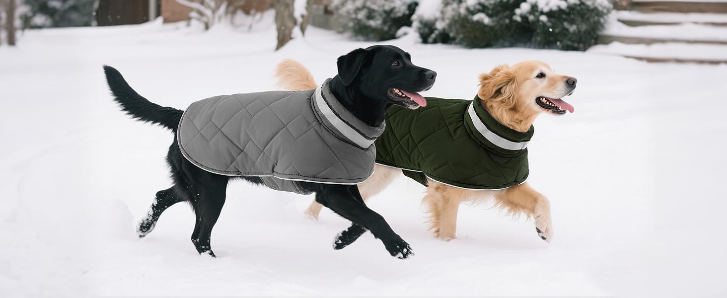 Зимовий теплий одяг для собак середнього розміру, водонепроникний флісовий одяг, куртка для собак з отвором для шлейки, відбиваючий зимовий одяг, в клітинку, зелений, розмір M