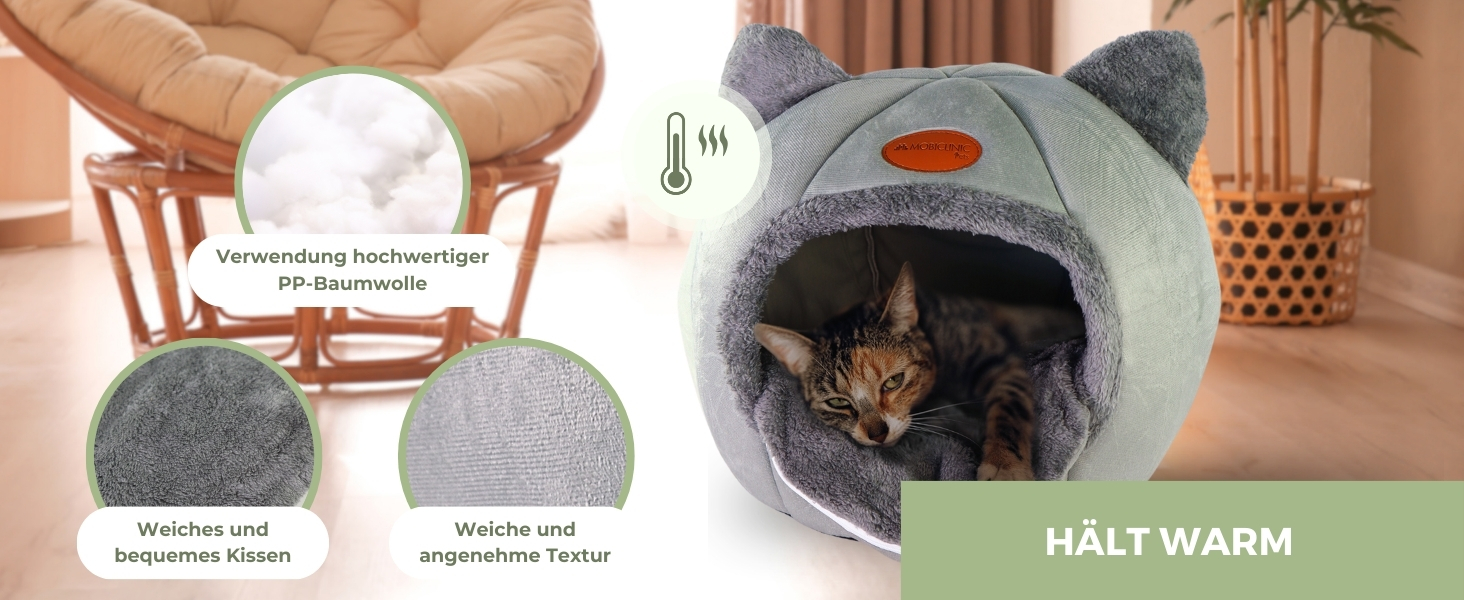 Кішкам - затишок: лежанка-гніздо Mobiclinic® Pets, сучасний дизайн, легко прати, зручне крісло