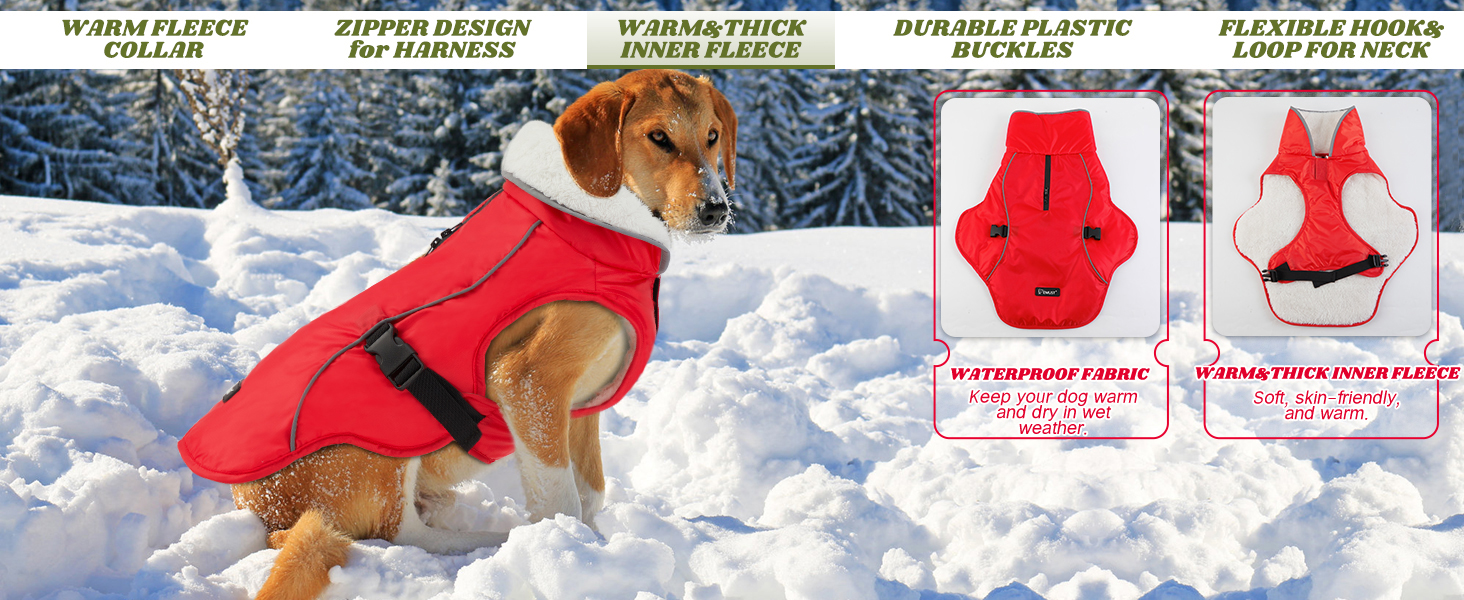 Зимовий теплий намет для собак EMUST, водонепроникний, регульований, для маленьких, середніх та великих собак, зелений, розмір L, блакитний