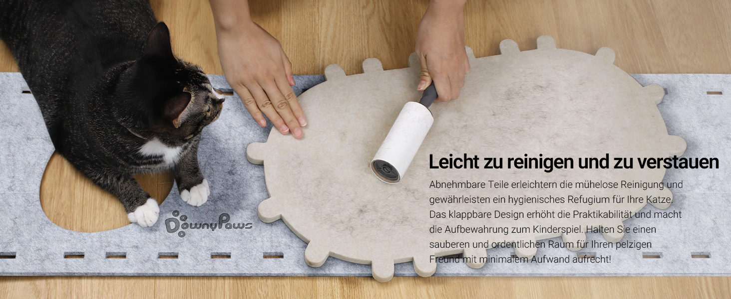 Кігтеточка-будиночок для котів DownyPaws з фетру, 2-ярусна, 50x33x50 см, для ігор та відпочинку, теплий дизайн, захист кігтів, білий