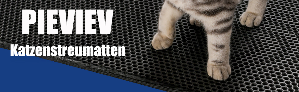 Килимок для котячого туалету Pieviev Katzenklo Matte з дизайном у вигляді стільових сот, сірий (76x61 см)